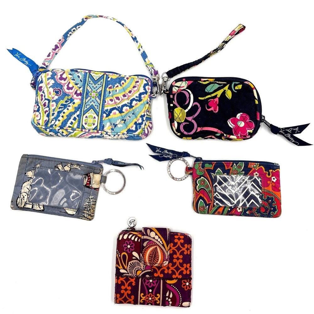 Vera Bradley Lot of 5 Accessories Wristlet Wallet ID Case Polar Bear Paisley‎